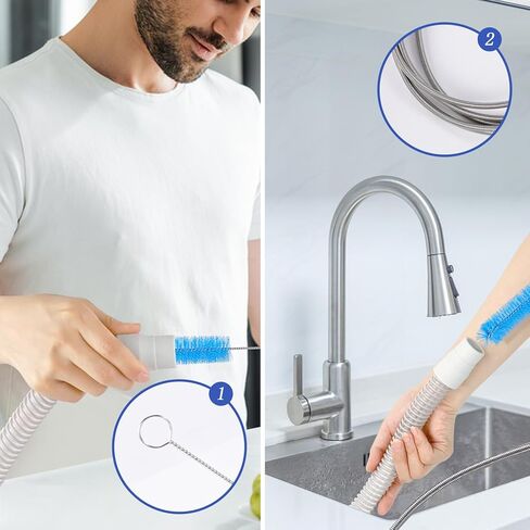 4 قطع من الملحقات لخرطوم CPAP، 2 حزمة خرطوم شماعات و2 فرشاة تنظيف لقناع CPAP، مجموعة تنظيف تنظيم حامل الأنابيب، 7 أقدام مرنة + 7 بوصات فرشاة سلك فولاذية يدوية in Kuwait