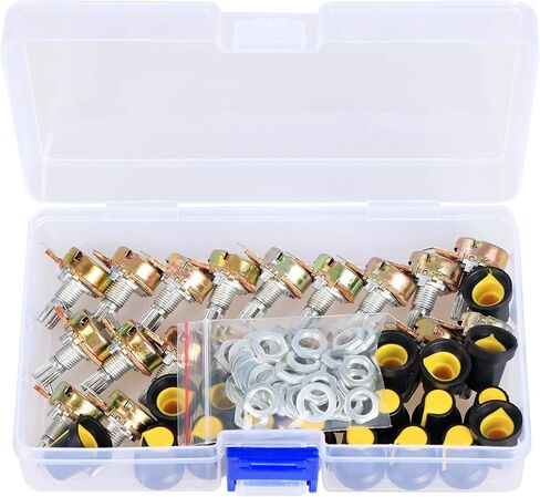 B10K 10K أوم مخرش رمح الخطي الروتاري تفتق الجهد مع مقبض/المكسرات/غسالة Kit-20 قطعة in Kuwait