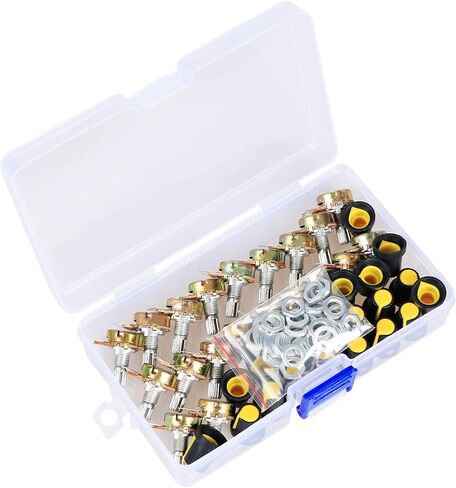 B10K 10K أوم مخرش رمح الخطي الروتاري تفتق الجهد مع مقبض/المكسرات/غسالة Kit-20 قطعة in Kuwait