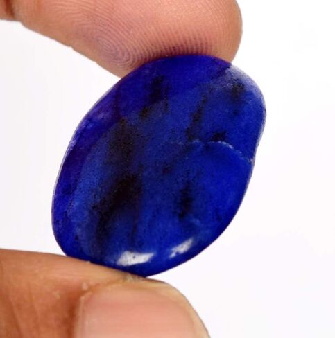 gemhub Egl Certified Blue Howlite 27.00 Ct Smooth Oval Cabochon Blue Howlite Loose Gemstone for Jewelry Making in Saudi Arabia