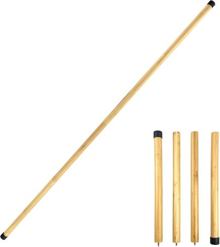 عصا يوجا محمولة بطول 5.2 قدم من الخيزران الطبيعي لتصحيح الوضعية، عصا قابلة للتمدد من الخيزران، عصا يوجا وتد لليوجا لصالة الألعاب الرياضية والمكتب والمنزل وغرفة اللياقة البدنية in Kuwait