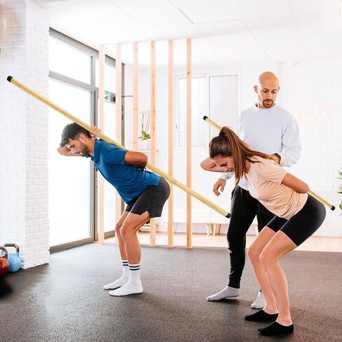 عصا يوجا محمولة بطول 5.2 قدم من الخيزران الطبيعي لتصحيح الوضعية، عصا قابلة للتمدد من الخيزران، عصا يوجا وتد لليوجا لصالة الألعاب الرياضية والمكتب والمنزل وغرفة اللياقة البدنية in Kuwait