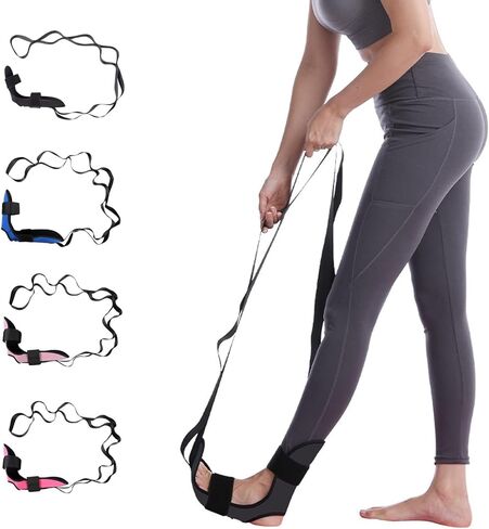 Lushnessu Multi-functional Foot Stretching Strap for Relieving Plantar Fasciitis, Achilles Tendonitis, and Leg Muscle Pain, Suitable for Dancers, Fitness, and Yoga Enthusiasts in Saudi Arabia