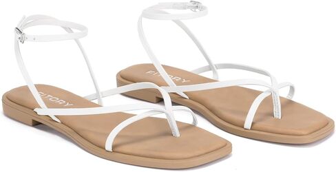 صندل نسائي مسطح من FITORY مزود بإبزيم إغلاق قابل للتعديل لفصل الصيف مقاس 6-11 in Kuwait