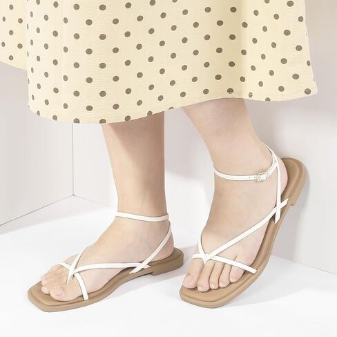 صندل نسائي مسطح من FITORY مزود بإبزيم إغلاق قابل للتعديل لفصل الصيف مقاس 6-11 in Kuwait