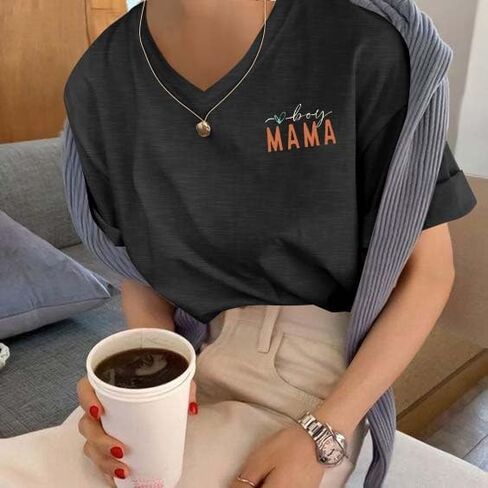 Mama Shirt, Ma Mama Mom Bruh Tshirt, Funny Casual Tee, V Neck Tops in Saudi Arabia