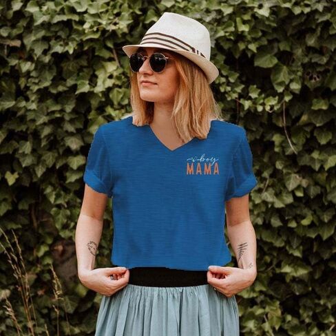 Mama Shirt, Ma Mama Mom Bruh Tshirt, Funny Casual Tee, V Neck Tops in Saudi Arabia