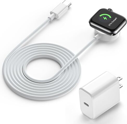 5W Fast Charger Magnetic for Apple Watch, 3FT USB C for iWatch Magnetic Wireless Charging Cable with Max 20W PD Power Adapter Set Compatible with Apple Watch Series SE/SE2/Ultra/Nike/8/7/6/5/4/3/2 in Saudi Arabia