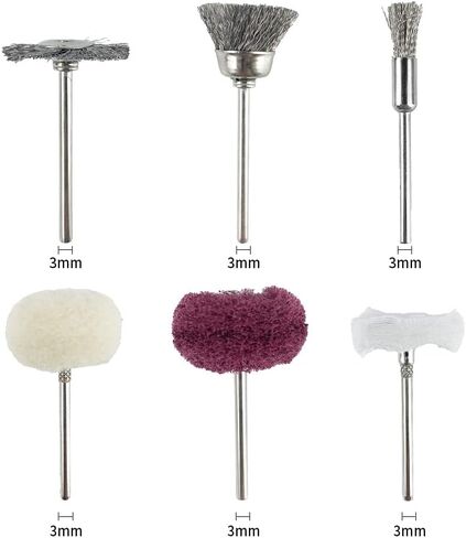 Yasumai Steel Wire Brush Wheels Polishing Buffing Abrasive Buff Cloth Wheel Set Cotton Felt Mounted Mandrel and for Rotary Tool Jewelry and Watch Clean Tools-1/8 Inch Shank 60 Pcs in Saudi Arabia