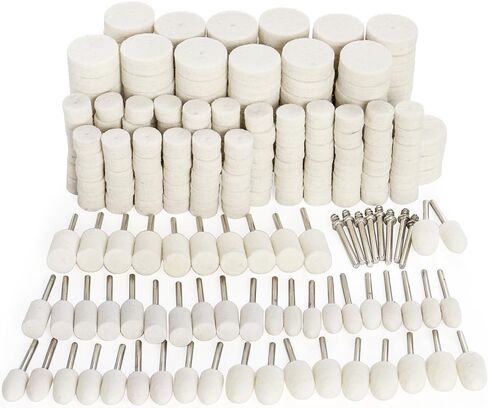 Hedume Set of 258 Felt Polishing Buffing Wheel, Wool Felt Polishing Pad Wheel Professional Accessories, Clean Wheels Point Grinding Bits Rotary Tool in Saudi Arabia