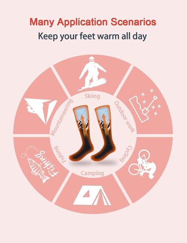 جوارب Gnimihz ساخنة للرجال والنساء مع بطاريات 5000 مللي أمبير في الساعة 5 فولت للتحكم في التطبيق - تمت ترقية منطقة التسخين 3X، جوارب كهربائية قابلة لإعادة الشحن مع عنصر تسخين مطور يصل إلى 160 درجة فهرنهايت، يمكن غسلها في الغسالة in Kuwait