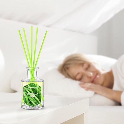SCENTORINI Citronella Reed Diffuser Set, 6.7 Fl Oz Scent Diffusers for Home, Citronella Oil Reed Diffusers Bedroom Decor Bathroom Decorations, Suitable for Patio Camping Outdoor/Indoor Use in Saudi Arabia