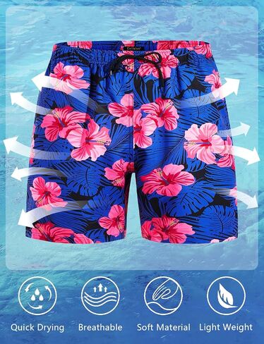 Enlision Mens Swim Trunks Quick Dry Swimwear Summer Hawaiian Swimming Beach Shorts with Pocket Bathing Suits for Men in Saudi Arabia