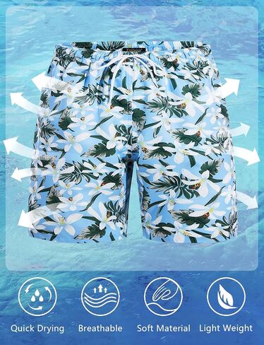 Enlision Mens Swim Trunks Quick Dry Swimwear Summer Hawaiian Swimming Beach Shorts with Pocket Bathing Suits for Men in Saudi Arabia