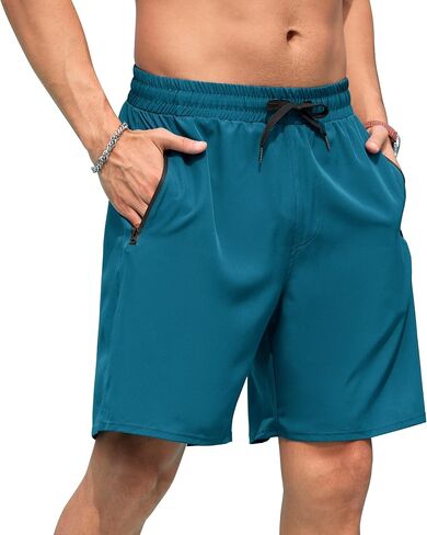 Adisputent Mens Swim Trunks with Compression Liner 7" Quick Dry 2 in 1 Board Short with Zipper Pockets Bathing Suit in Saudi Arabia