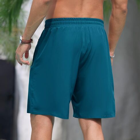 Adisputent Mens Swim Trunks with Compression Liner 7" Quick Dry 2 in 1 Board Short with Zipper Pockets Bathing Suit in Saudi Arabia