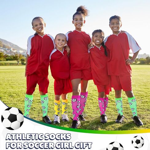 Silicherry 3 Pair Love Heart Soccer Socks for Girls Women Knee High Youth Sport Socks Girls' Athletic Socks in Saudi Arabia