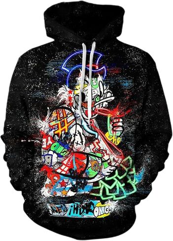 Hwycomfort Men's 3d Printed Novelty Hoodie Hip Hop Hoodies Street Graffiti Sweatshirt Casual Pockets Pullover in Saudi Arabia