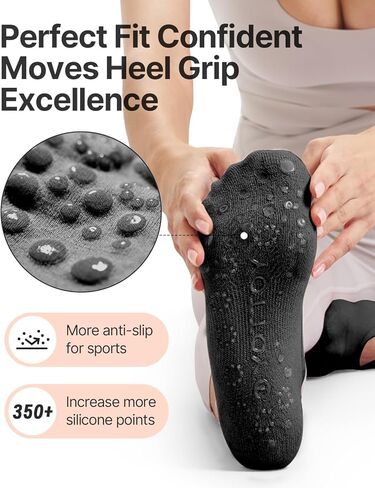 جوارب YOTTOY Pilates - جوارب ذات قبضة لزجة للنساء، مثالية لليوجا والبار النقي وتمارين الرقص in Kuwait