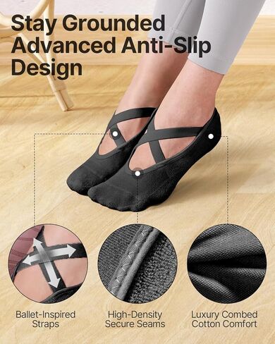 جوارب YOTTOY Pilates - جوارب ذات قبضة لزجة للنساء، مثالية لليوجا والبار النقي وتمارين الرقص in Kuwait