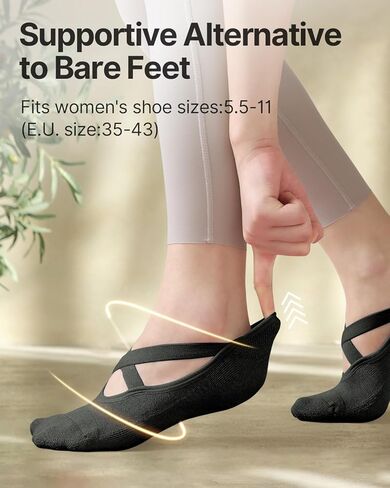 جوارب YOTTOY Pilates - جوارب ذات قبضة لزجة للنساء، مثالية لليوجا والبار النقي وتمارين الرقص in Kuwait