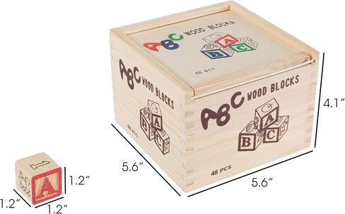 يا! يلعب! ABC و123 مكعبات خشبية - مجموعة مكعبات تعلم الحروف الأبجدية والأرقام - لعبة تعليمية STEM للأطفال الصغار والأطفال في سن ما قبل المدرسة in Kuwait