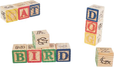 يا! يلعب! ABC و123 مكعبات خشبية - مجموعة مكعبات تعلم الحروف الأبجدية والأرقام - لعبة تعليمية STEM للأطفال الصغار والأطفال في سن ما قبل المدرسة in Kuwait