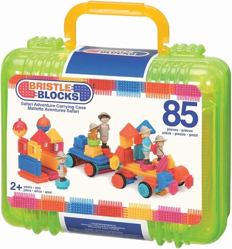 Battat- Bristle Blocks- STEM Interlocking Building Blocks- 85 pc Playset- Reusable Carry Case- Developmental Toys for Toddlers & Kids- Safari Adventure Carrying Case- 2 Years + in Saudi Arabia