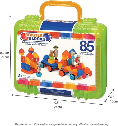 Battat- Bristle Blocks- STEM Interlocking Building Blocks- 85 pc Playset- Reusable Carry Case- Developmental Toys for Toddlers & Kids- Safari Adventure Carrying Case- 2 Years + in Saudi Arabia