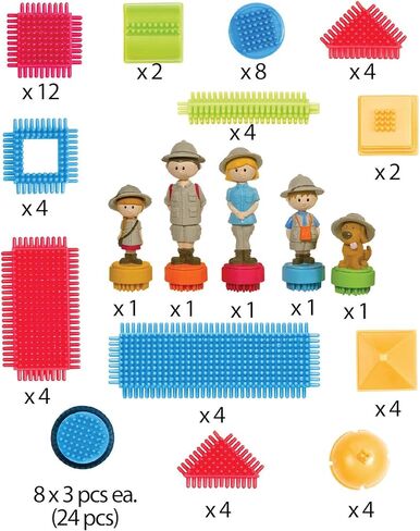 باتات - كتل ذات شعيرات - مكعبات بناء متشابكة من STEM - مجموعة لعب مكونة من 85 قطعة - حقيبة حمل قابلة لإعادة الاستخدام - ألعاب تنموية للأطفال الصغار والأطفال - حقيبة حمل مغامرات سفاري - سنتان + in Kuwait
