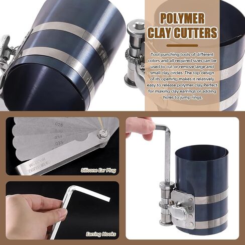Wokape Piston Ring Compressor Tool Set with Feeler Gauge, Including Car Engine 3"/4"/6" Piston Ring Compressor with Adjustable Safety Screws & Piston Ring Pliers & Stainless Steel Feeler Gauge in Saudi Arabia