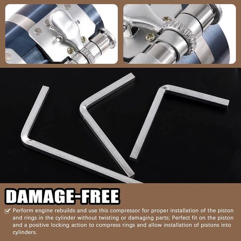 Wokape Piston Ring Compressor Tool Set with Feeler Gauge, Including Car Engine 3"/4"/6" Piston Ring Compressor with Adjustable Safety Screws & Piston Ring Pliers & Stainless Steel Feeler Gauge in Saudi Arabia