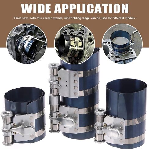 Wokape Piston Ring Compressor Tool Set with Feeler Gauge, Including Car Engine 3"/4"/6" Piston Ring Compressor with Adjustable Safety Screws & Piston Ring Pliers & Stainless Steel Feeler Gauge in Saudi Arabia