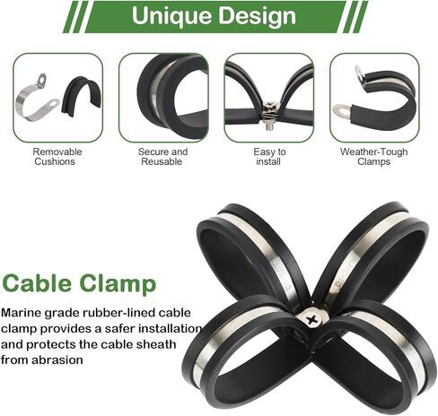 مجموعة متنوعة من مشابك الكابلات المكونة من 330 قطعة تتضمن 10 مشبك كابلات بأحجام، و304 مشابك خرطوم من الفولاذ المقاوم للصدأ لتركيب الأنابيب والأنابيب والأسلاك - 1/4 بوصة 5/16 بوصة 3/8 بوصة 1/2 بوصة 5/8 بوصة 3/4 بوصة 1 "1-1/4" 1-1/2" 1-3/4" in Kuwait