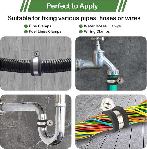 مجموعة متنوعة من مشابك الكابلات المكونة من 330 قطعة تتضمن 10 مشبك كابلات بأحجام، و304 مشابك خرطوم من الفولاذ المقاوم للصدأ لتركيب الأنابيب والأنابيب والأسلاك - 1/4 بوصة 5/16 بوصة 3/8 بوصة 1/2 بوصة 5/8 بوصة 3/4 بوصة 1 "1-1/4" 1-1/2" 1-3/4" in Kuwait