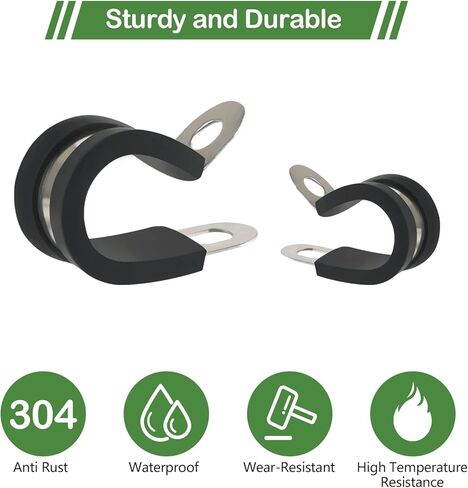 مجموعة متنوعة من مشابك الكابلات المكونة من 330 قطعة تتضمن 10 مشبك كابلات بأحجام، و304 مشابك خرطوم من الفولاذ المقاوم للصدأ لتركيب الأنابيب والأنابيب والأسلاك - 1/4 بوصة 5/16 بوصة 3/8 بوصة 1/2 بوصة 5/8 بوصة 3/4 بوصة 1 "1-1/4" 1-1/2" 1-3/4" in Kuwait