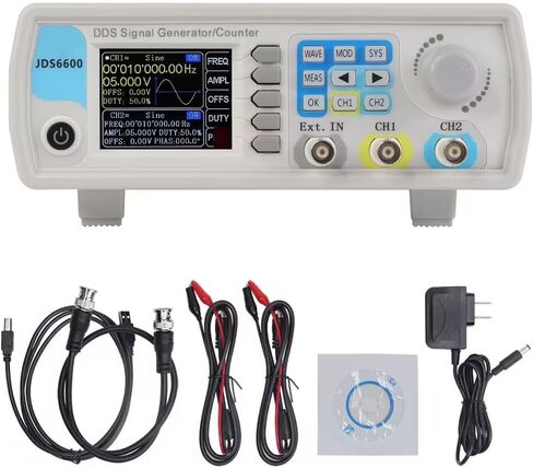 عداد مولد إشارة LABFENG DDS، شاشة LCD مقاس 2.4 بوصة، عالية الدقة ثنائية القناة، مقياس تردد مولد وظيفة الموجي 200MSa/s (JDS6600-15MHz) in Kuwait