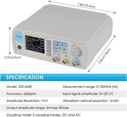عداد مولد إشارة LABFENG DDS، شاشة LCD مقاس 2.4 بوصة، عالية الدقة ثنائية القناة، مقياس تردد مولد وظيفة الموجي 200MSa/s (JDS6600-15MHz) in Kuwait