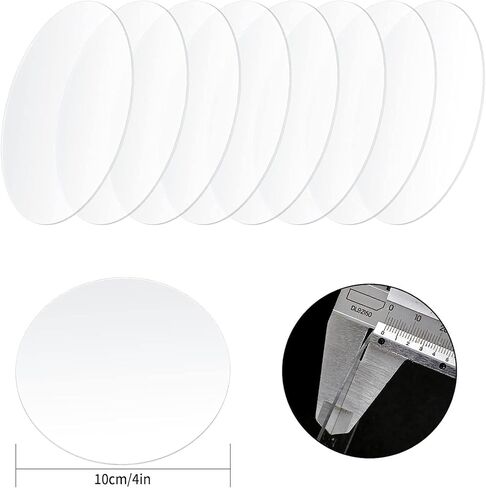 30 قطعة من أوراق الأكريليك الشفافة، قرص فارغ من الأكريليك مقاس 4 بوصات، لافتات دائرية من البلاستيك الأكريليك الشفاف للصور والإطار والرسم والحرف اليدوية ومشاريع العرض in Kuwait