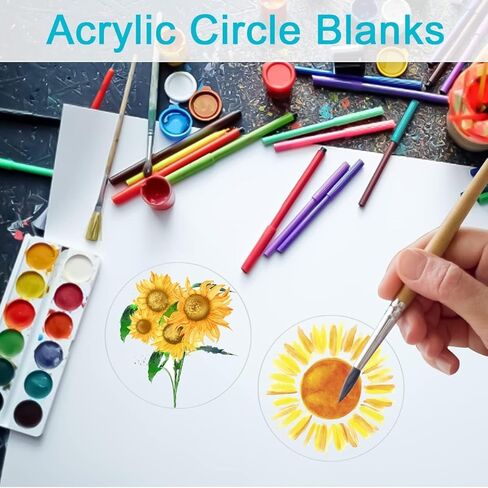 30 قطعة من أوراق الأكريليك الشفافة، قرص فارغ من الأكريليك مقاس 4 بوصات، لافتات دائرية من البلاستيك الأكريليك الشفاف للصور والإطار والرسم والحرف اليدوية ومشاريع العرض in Kuwait
