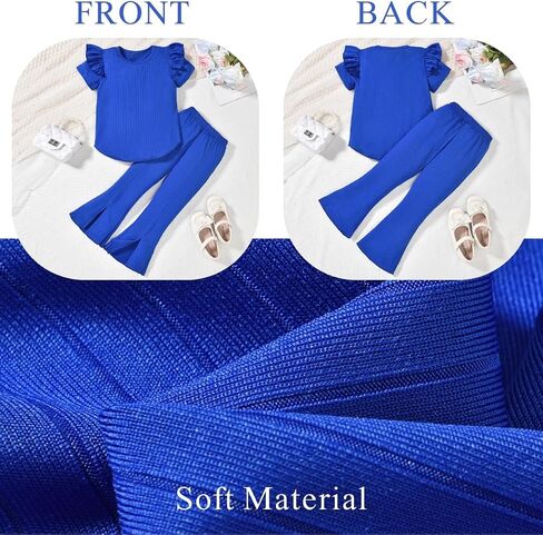 MINIFEIKO Toddler Girls Flare Pants with Slit Outfit for 2T - 5T Summer in Saudi Arabia