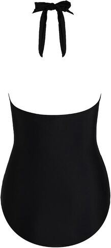 CUPSHE Women's One Piece Swimsuit Tummy Control Bathing Suit Halter Deep V Neck Sculpting Ruching Adjustable Straps in Saudi Arabia