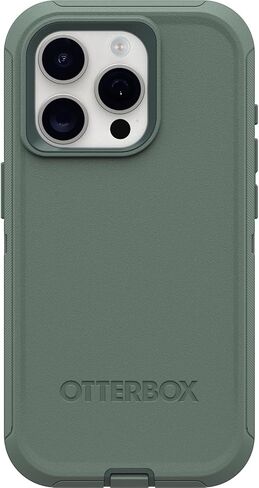 حافظة OtterBox iPhone 15 Pro (فقط) من سلسلة Defender - سوداء، بدون شاشة، متينة ومتينة، مع حماية للمنافذ، وتتضمن مسند بمشبك الحافظة in Kuwait