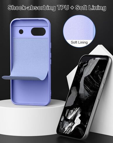 for Google Pixel 8a Case (2024) TPU Silicone Phone Case with Camera Protection Soft Interior Slim Fit Flexible Back Cover for Pixel 8a - Beige in Saudi Arabia