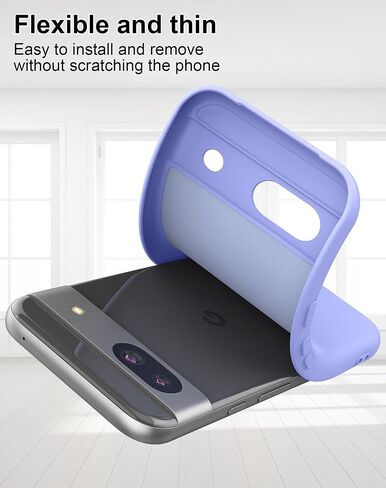 for Google Pixel 8a Case (2024) TPU Silicone Phone Case with Camera Protection Soft Interior Slim Fit Flexible Back Cover for Pixel 8a - Beige in Saudi Arabia