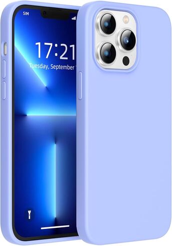 JOOSKO for iPhone 13 pro Case, Premium Liquid Silicone, Drop-Proof Full Body Protective Case, [Soft Anti-Scratch Microfibre Lining], 6.1 Inch Ultra Slim Shockproof Phone Case. (Lavender Purple) in Saudi Arabia