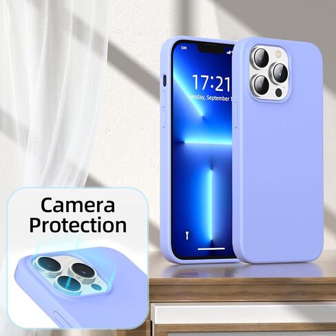 JOOSKO for iPhone 13 pro Case, Premium Liquid Silicone, Drop-Proof Full Body Protective Case, [Soft Anti-Scratch Microfibre Lining], 6.1 Inch Ultra Slim Shockproof Phone Case. (Lavender Purple) in Saudi Arabia