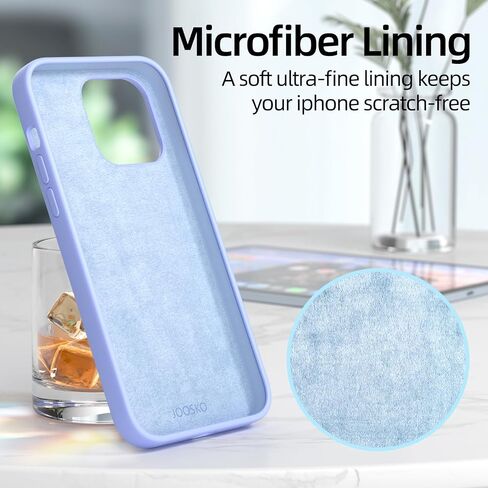 JOOSKO for iPhone 13 pro Case, Premium Liquid Silicone, Drop-Proof Full Body Protective Case, [Soft Anti-Scratch Microfibre Lining], 6.1 Inch Ultra Slim Shockproof Phone Case. (Lavender Purple) in Saudi Arabia