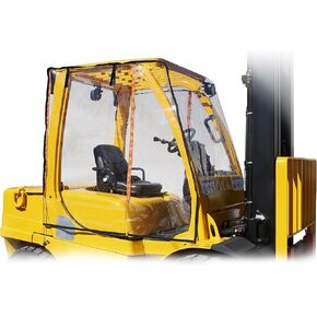 Atrium by Eevelle Universal Clear Forklift غطاء كابينة الكابينة، غطاء الزجاج الأمامي ومظلة المطر، شديد التحمل، فينيل مقاوم للماء للحماية من الأشعة فوق البنفسجية، شكوى OSHA، 33 بوصة طول × 45 بوصة عرض، ملاءمة عالمية in Kuwait
