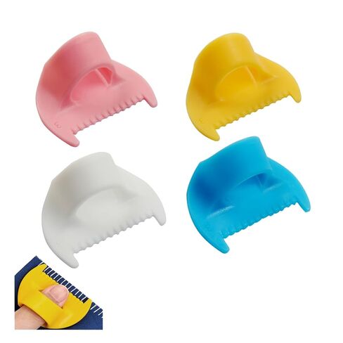 VDAMZVO 4 قطع قفل غرزة الحافة ومقياس الخياطة، مجموعة أدوات الخياطة DIY أداة صغيرة لخياطة أصابع الخياطة، مساعدات خياطة اللحف للمبتدئين (3 مم + 4 مم) in Kuwait